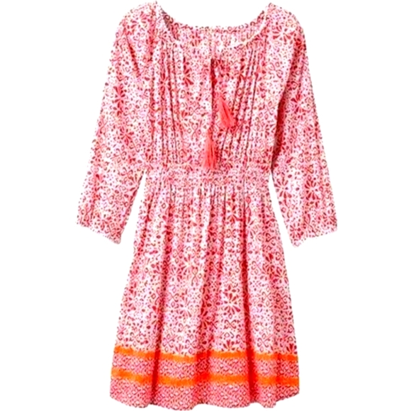 Athleta Dresses & Skirts - Athleta Calico Boho Peasant Style Coverup Tunic Dress Size Medium